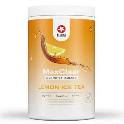 Abbildung von MaxiNutrition MaxClear Lemon Ice Tea, 100% Clear Whey Protein Isolate, 420g, Pulver mit 24g Eiweiß pro Portion, erfrischend, kalorienarm, ohne künstliche Aromen