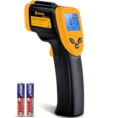 Abbildung von Etekcity Digital Laser Infrarot Thermometer 50 bis +450C, berührungslos Temperaturmessgerät, LCD Beleuchtung, für Kochen/Gefrierschrank/Industrie (Nicht Menschen), Gelb/Schwarz