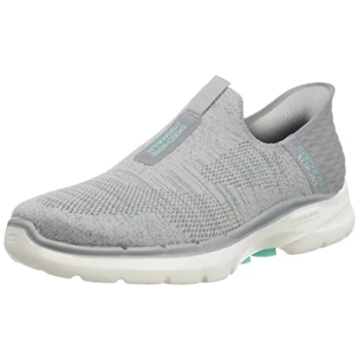 Abbildung von Skechers Damen GO Walk 6 Fabulous View Sneakers,Sports Shoes, Gray Textile/Trim, 39 EU