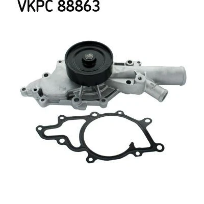 Abbildung von SKF VKPC 88863 Wasserpumpe mit Dichtungen Metall für Keilrippenriementrieb MERCEDES BENZ: E Class Saloon, T modell, S Saloon