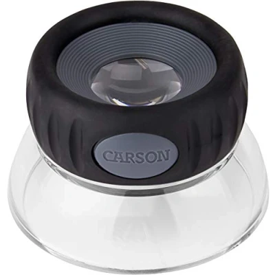 Abbildung von Carson LO 10 LumiLoupe Plus 10,5x Standlupe mit verstellbarem Fokus und Acrylglassockel, Schwarz