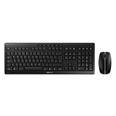 Abbildung von CHERRY STREAM DESKTOP, Kabelloses Tastatur und Maus Set, UK Layout (QWERTY), 2,4 GHz Funk, Leiser Tastenanschlag, Flache Tasten, Batteriebetrieben, Schwarz
