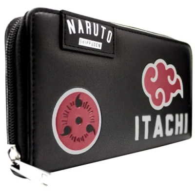 Abbildung von Akatsuki Itachi Sharingan Spiegelrad Auge Portemonnaie Clutch Münzfach &amp; Kartenhalter, Schwarz