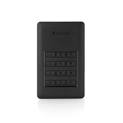 Abbildung von Verbatim Store ‘n’ Go Secure Portable, 2 TB, Schwarz, Externe Festplatte mit Code Zugang, USB 3.1 GEN 1, extern, für Windows &amp; MacOSX, tragbare Festplatte,