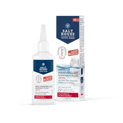 Abbildung von Salthouse Totes Meer Therapie Anti Haarverlust Kopfhaut Fluid Aktiv, Leave on Pflege ohne Ausspülen, mit Coffein &amp; Urea, auch bei erblich bedingtem Haarverlust, 75ml