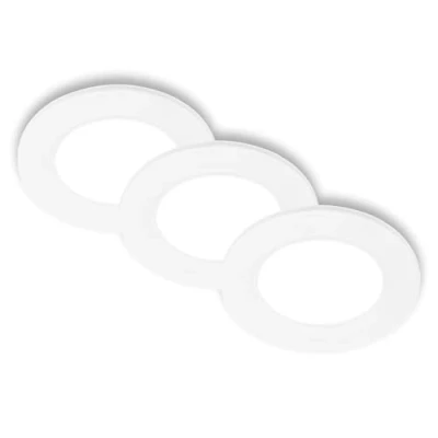 Abbildung von BRILONER 3er Set LED Einbaustrahler 230V flach, neutralweißes Licht, je 3W 330lm, Spot, Deckenspots, Spots 230V, Einbauleuchten, Einbauspots, Deckenstrahler, 68mm, 90x28mm (DxH), Weiß