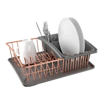 Abbildung von Metaltex Aquatex Plus Spülkorb, Metall, Kupfer, 35x32x12cm