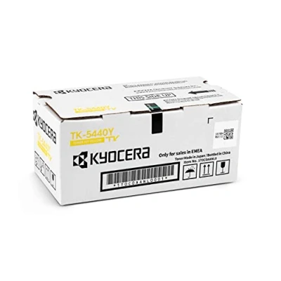 Abbildung von Kyocera TK 5440Y Toner Gelb. Original Tonerkartusche für bis zu 2400 Seiten. Drucker kompatibel PA2100cx, PA2100cwx, MA2100cfx und MA2100cwfx