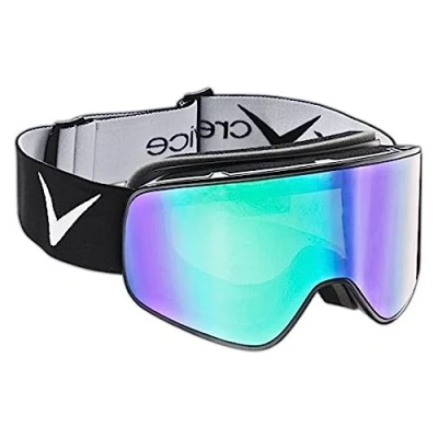 Abbildung von Black Crevice Skibrille im Frameless Design I Ski Brille in verschiedenen Farben wechselbare Scheibe bruchfeste Doppelscheibe Anti Fog Beschichtung &amp; UV 400 Schutz größenverstellbar…