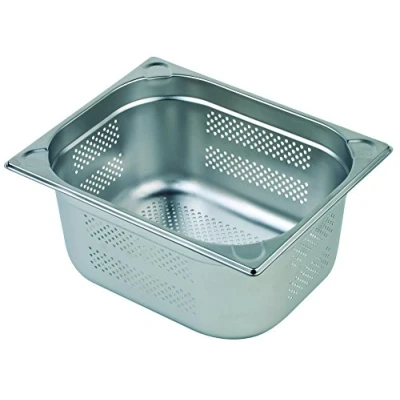 Abbildung von APS 81908 GN 1/1 Behälter perforiert, rostfreier Gastronormbehälter Edelstahl, Abmessungen 325 x 530 mm/Höhe 100 mm