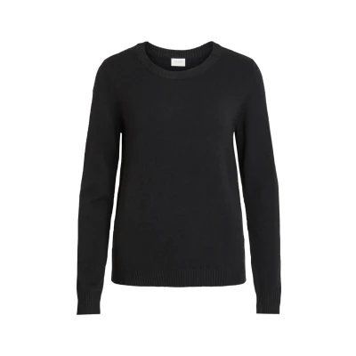 Abbildung von VILA Viril Vneck LS NOOS Strickpullover, Damen, Größe: XL, Black