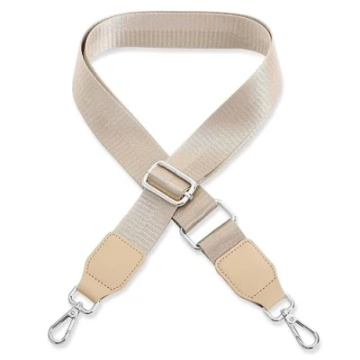 Abbildung von Schultergurt für Handtasche Laptoptasche Beige [Metallfarbe: Silber] Länge verstellbar 89 142 cm Breite 3,8 Ersatz Gurt Band Schulterriemen Strap Umhängegurt