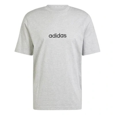 Abbildung von adidas Herren Essentials LINEAR Single Jersey Tee, medium Grey Heather/Black, S