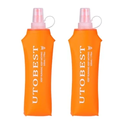 Abbildung von UTOBEST Soft Flask, TPU Faltbare Trinkflaschen, Wasserflasche BPA Frei Sportflasche für Trinkrucksack, Fahrrad, Wandern, 250ml/350ml/500ml