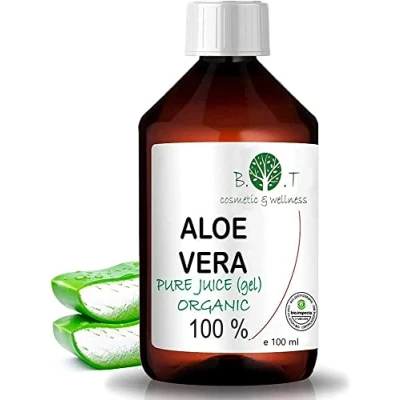 Abbildung von B.O.T Cosmetic &amp; Wellness BIO Aloe Vera Liquid 100ml Homemade Cosmetics Skin Hair Care Moisturizing, Anti Aging, Post Shave Natural (1 Pack)
