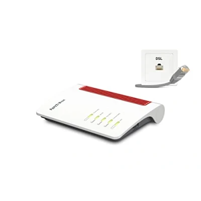 Abbildung von AVM FRITZ!Box 7510 (Wi Fi 6 DSL Router (WLAN AX), bis zu 600 MBit/s (2,4 GHz), VDSL Supervectoring 35b 300 MBit/s, WLAN Mesh, DECT Basis, Media Server, geeignet für Deutschland)