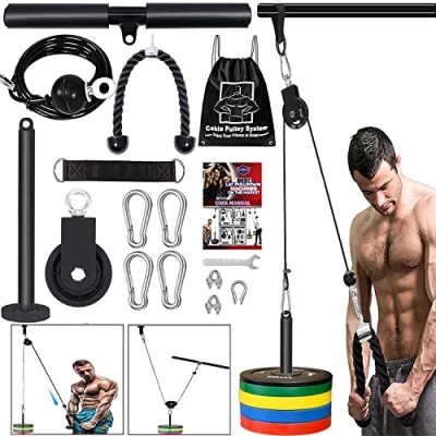 Abbildung von Taeku Kabelzug, Gewicht Fitnessgerät Trizeps Latzug Unterarmtrainer Seilzug Fitness Arm Krafttraining für Zuhause Sportgeräte (2,5M Kabel)