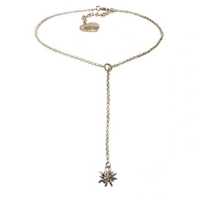 Abbildung von Alpenflüstern Trachten Y Halskette Edelweiss Damen Trachtenschmuck Dirndlkette antik Silber Farben DHK232