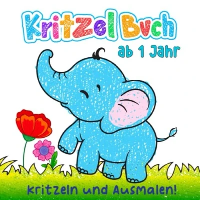 Abbildung von Kritzelbuch ab 1 Jahr: Liebevoll gestaltetes Malbuch für Kleinkinder Jahr Förderung der Kreativität und Motorik 50 kindgerechten Motiven zum Kritzeln Ausmalen.