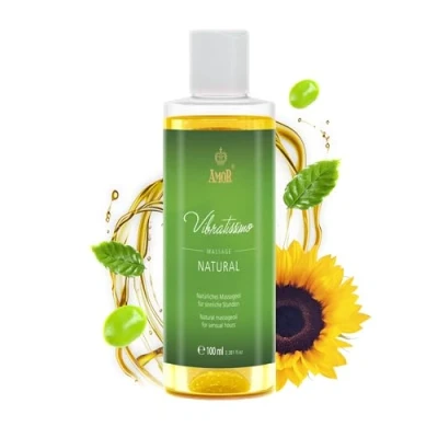 Abbildung von Vibratissimo Natural 100 ml Massageöl Sanfte Pflege mit natürlichen Inhaltsstoffen Vegan, Hautfreundlich, Gleitöl, Liebesöl
