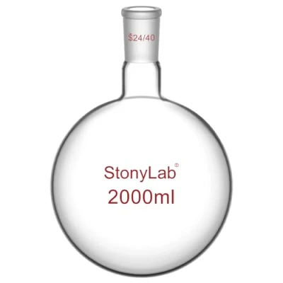 Abbildung von stonylab 2000ml Glas Einhalsrundkolben, Einhals Rundkolben RBF mit 24/40 Standard Taper Outer Joint, Glass Single Neck Round Bottom Flask