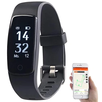 Abbildung von Newgen Medicals GPS Fitness Armband mit XL Touch Display, 14 Sportarten, IP68