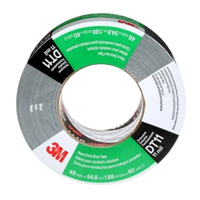 Abbildung von 3M Schwerlast Gewebeklebeband DT11, Schwarz, 48 mm x 55 m, 0.28 mm, einzeln verpackt