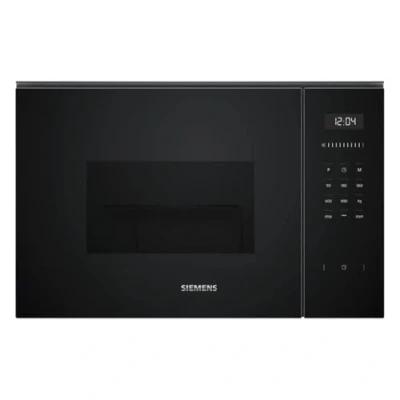 Abbildung von Siemens BE555LMB1 iQ500, Einbau Mikrowelle mit Grillfunktion, 59 x 38 cm, 900 W, 25 L Garraum Edelstahl, touchControl Bedienung, Hydrolytische Reinigungshilfe, cookControl 8 Automatikrogramme, Schwarz