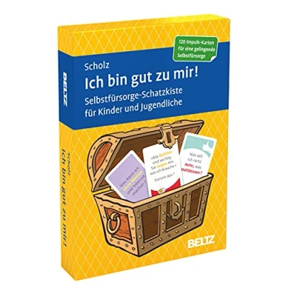 Abbildung von Ich bin gut zu mir!: Selbstfürsorge Schatzkiste für Kinder und Jugendliche. 120 Karten mit 20 seitigem Booklet in stabiler Box, Kartenformat 5,9 x 9,2 cm (Beltz Therapiekarten)