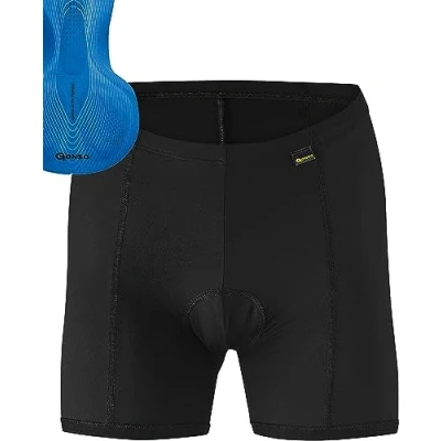 Abbildung von Gonso Sitivo U W, Damen Fahrradunterhose, Passt unter alle Rad Shorts, Tights mit Blue Sitzpolster Poron Elementen, Enganliegende Passform, Schwarz/Blau, Gr. 40