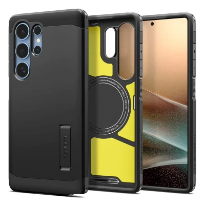 Abbildung von Samsung Galaxy S25 Ultra Hülle MagSafe Kunststoff Spigen Hard Case/Backcover Handyhülle Schwarz