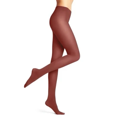 Abbildung von FALKE Damen Pure Matt 50 DEN W Ti halb Blickdicht einfarbig Strumpfhose, Rot Brick 8408, L
