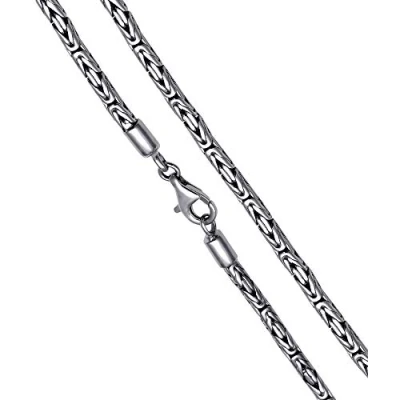 Abbildung von Avesano 925 Silber Königskette Herren Halskette 4mm handgearbeitet aus 925er Sterling mit Schmuck Box Länge 60 cm 101093 060