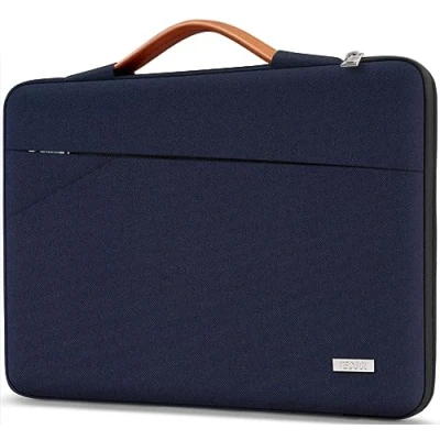 Abbildung von TECOOL 14 Zoll Laptop Tasche Hülle Laptoptasche für Lenovo HP Dell Acer Asus Notebook Chromebook, 15,3 MacBook Air M3 M2 Wasserdicht Notebooktasche Stoßfestes Schutzhülle, Dunkelblau