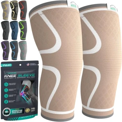 Abbildung von MODVEL Kniebandage Set für Damen und Herren, atmungsaktive Knee Support, Größe L
