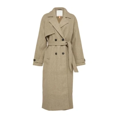 Abbildung von QS Trenchcoat, Damen, Größe: Large, Olivgrün