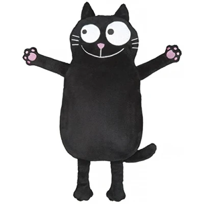 Abbildung von moses. Ed, the Cat Wärmflasche mit Bezug, weichem Überzug im schwarzen Katzen Design, Fassungsvermögen der Flasche ca. 1l