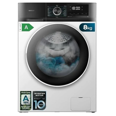 Abbildung von Cecotec Waschmaschine 8 Kg Carga Frontal Bolero Dresscode 8500 Inverter A. 1900 W, 1400 rpm, Motor Plus, Bajo Consumo, 16 Programas, SteamMax, Delay Start, Weiss