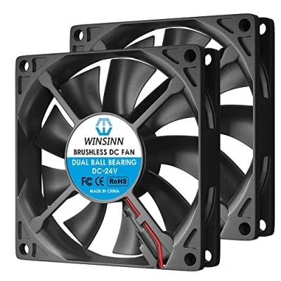 Abbildung von WINSINN 80mm Lüfter 24V Doppelkugellager Bürstenlos 8015 80x15mm Kühlung zur PC Computergehäuse CPU Set Top Box Router Empfänger DVR Playstation Xbox hohe Geschwindigkeit (2 Stück)