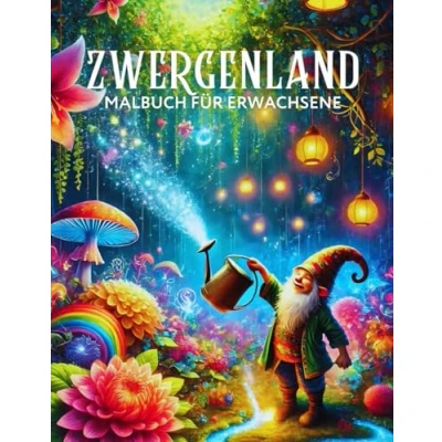 Abbildung von Zwergenland Malbuch für Erwachsene: Bezaubernde Designs von Fantasiegnomen, ihren magischen Häusern und Freunden Achtsamkeit Entspannung