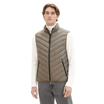 Abbildung von TOM Tailor Light Weight Weste, Herren, Größe: XXL, Smokey olive green