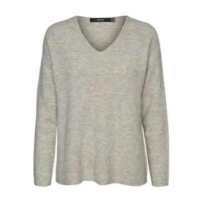 Abbildung von Vero Moda Vmcrewlefile LS Vneck NOOS Strickpullover birch, Damen, Größe: Small, Birch