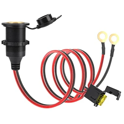 Abbildung von Dongge Hochleistungs Zigarettenanzünderbuchse Wasserdicht Marine Grade 12V / 24V Gleichstrom Feuerzeugsteckdose Steckdose für Boot Motorrad Auto mit 1m 2,5 mm² Anschlusskabel 20A