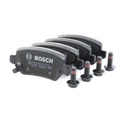 Abbildung von BOSCH 0 986 424 646 Bremsbelagsatz Low Metallic mit akustischer Verschleißwarnung Montageanleitung, Anti Quietsch Blech, Schrauben