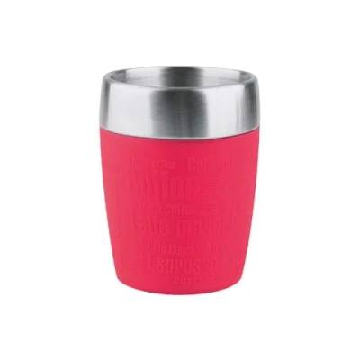 Abbildung von Emsa 514517 Isolier Trinkbecher, Mobil genießen, 200 ml, Dreh Trinkverschluss, Himbeer, Travel Cup, 1 Stück (1er Pack)