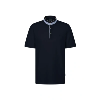 Abbildung von bugatti MIT Stehkragen Tshirt print, Herren, Größe: Medium, Marine