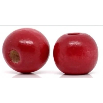 Abbildung von 200 Stück Holzperlen 9x10mm mit 3mm Loch Rund Rot zum basteln auffädeln Kugeln Perlen aus Holz Bastelperlen für DIY Schmuck Schmuckherstellung Armbänder Ketten