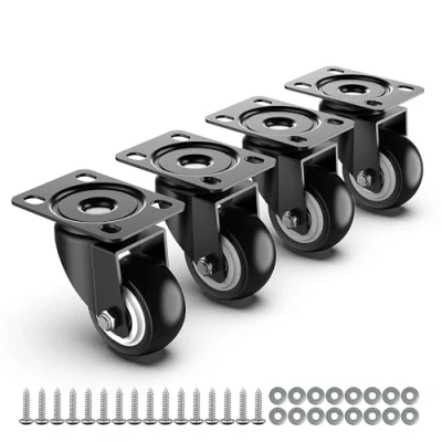 Abbildung von HOLKIE 50mm Möbelrollen 250kg Gesamtkapazität 4er Set Schwerlastrollen ohne Bremsen Lenkrollen Transportrollen Rollen für Palettenmöbel