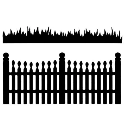 Abbildung von Ideen mit Herz Stanzschablonen, Zaun &amp; Gras, 10,6 cm x 4,7 cm, 2 Stück
