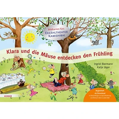 Abbildung von Klara und die Mäuse entdecken den Frühling. Bildkarten fürs Erzähltheater Kamishibai